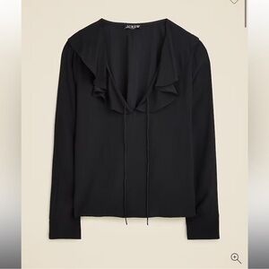 J. Crew Black Satin Goldie Top Blouse Size 2X Goth